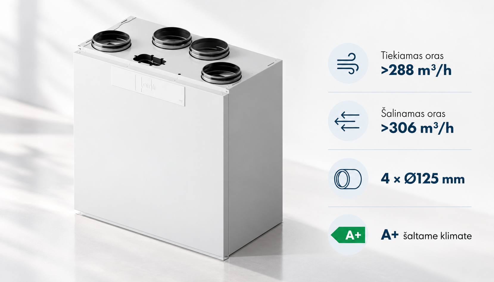 AIRFI Model 53 mini kompaktiškoje techninėje nišoje