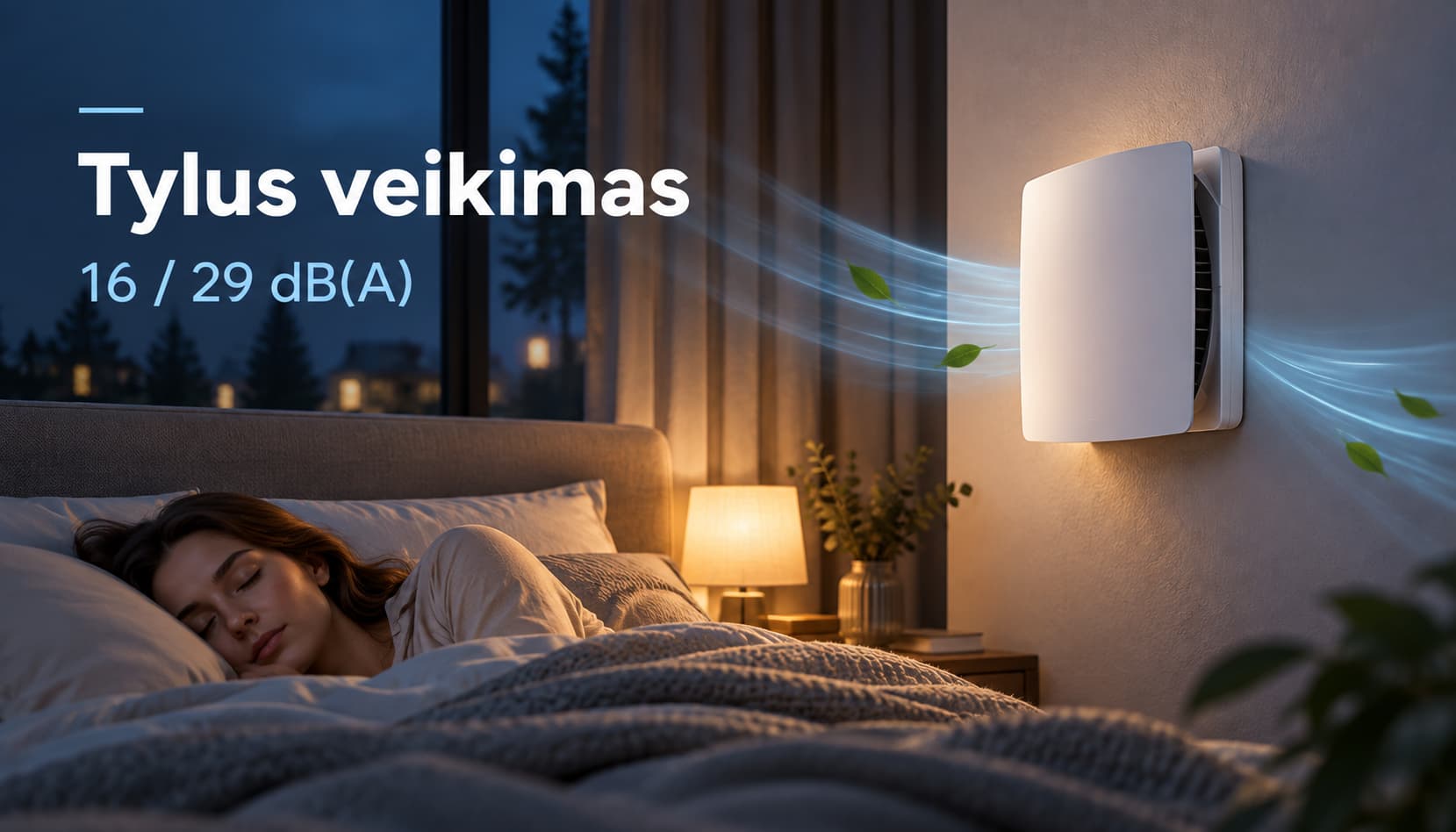 Blauberg Solo A50 S4 Pro R V.2 tylus veikimas miegamajame ar darbo kambaryje