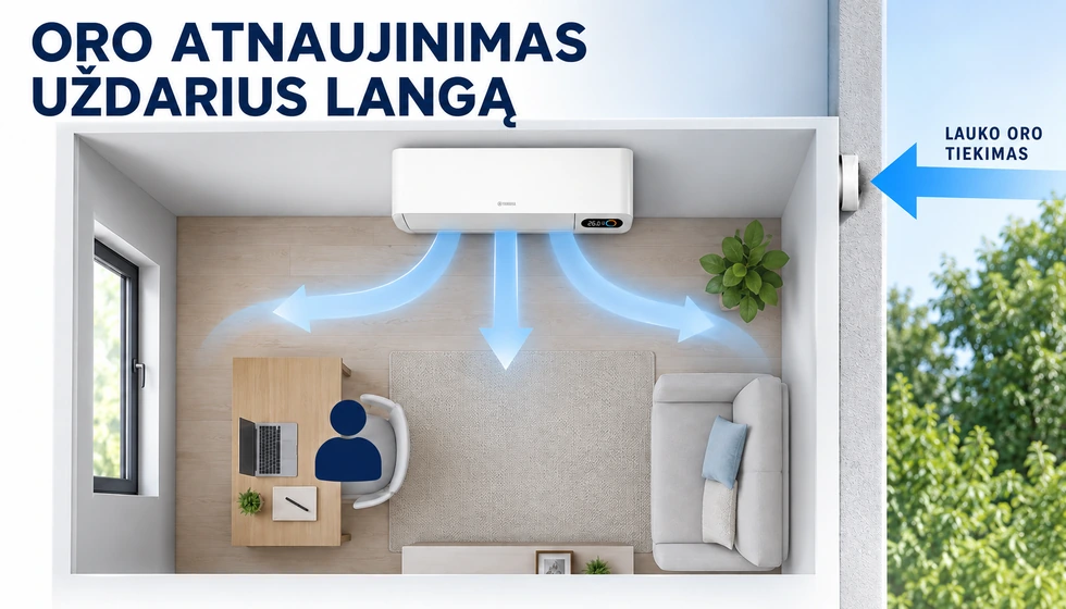 Alysea E Inverter 12 – Lauko oro tiekimas uždarius langą