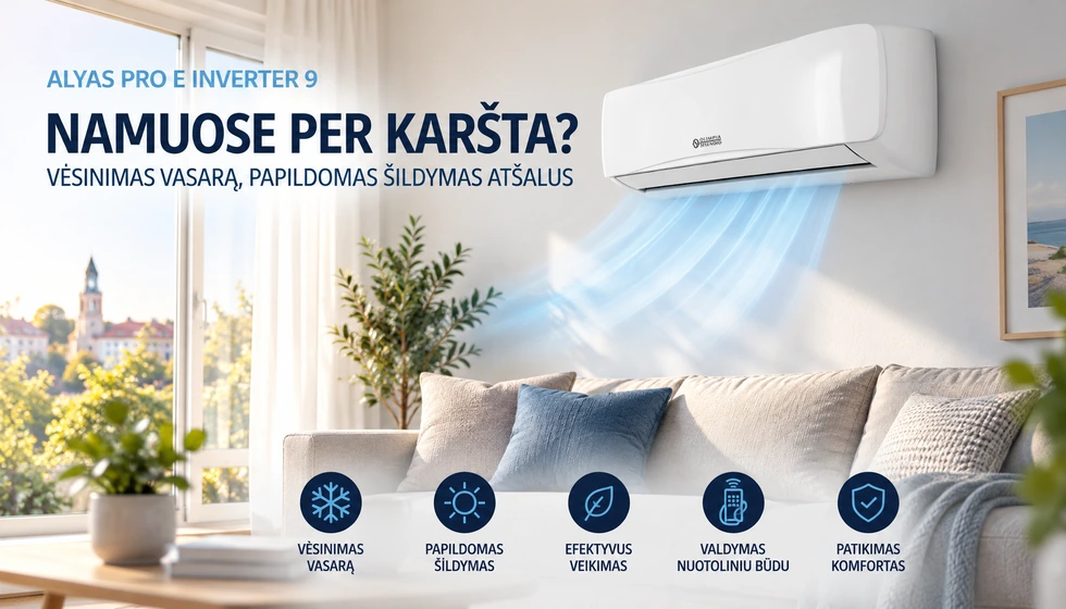 Alyas Pro E Inverter 9 – Vėsinimas ir šildymas namuose