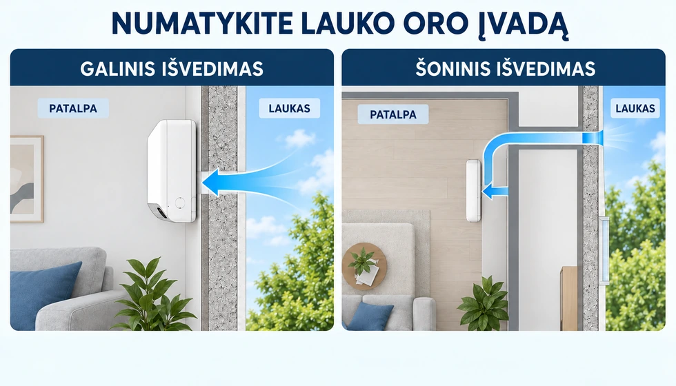 Alysea E Inverter 12 – Lauko oro įvado variantai