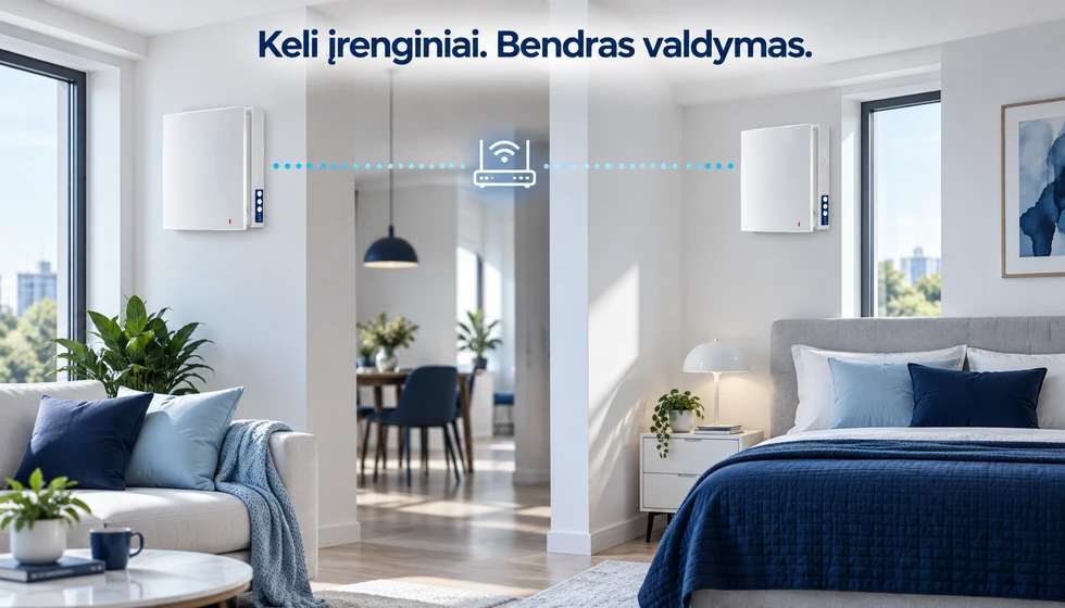 Kelių Blauberg Vento Expert Wi-Fi įrenginių bendras valdymas